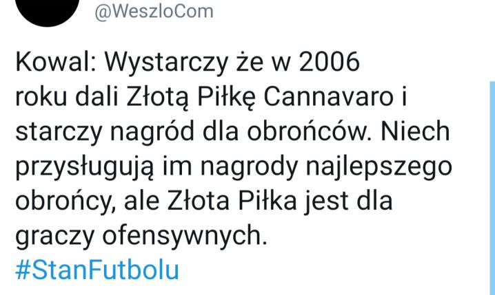 Wojciech Kowalczyk na temat tegorocznej ZŁOTEJ PIŁKI xD